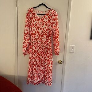 Plus size red and white dress with belt size 4xl